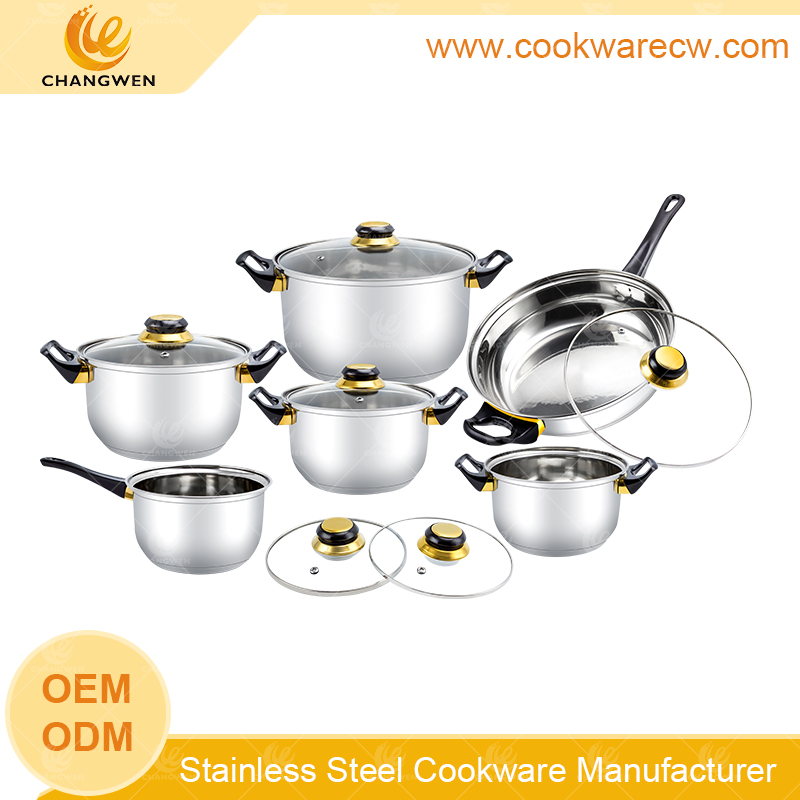 12PCS Stainless Steel Cookware in Set in Apple Shape with Gold Plated  Handle and Knob - China Kitchenware and Stainless Steel Cookware price